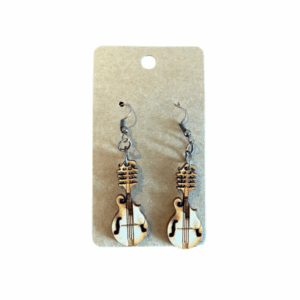 Wooden Mandolin Earrings