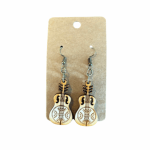 Wooden Dobro Earrings