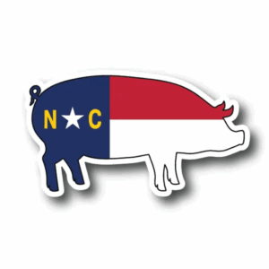 NC Flag Pig Sticker