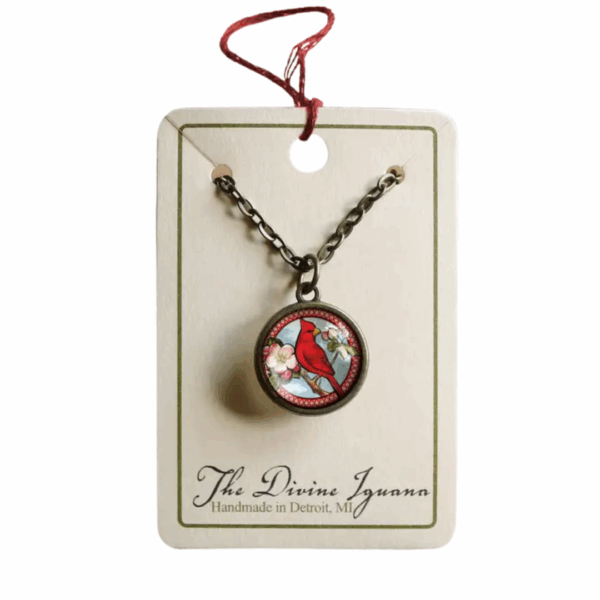 Cardinal Simple Reversible Cottage Core Pendant Necklace