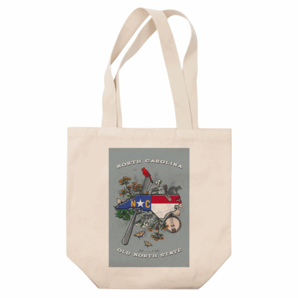 Organic Tote Bag North Carolina, State Treasure Trove